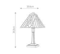 Elstead Lámpara de mesa Alderley, 20 cm x 20 cm, estilo Tiffany, bronce