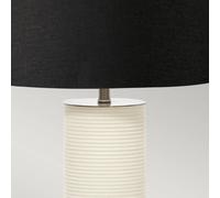 Elstead Lámpara de mesa Ripple pie blanco/pantalla negro