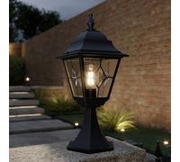 Elstead Lámpara sobremuro Norfolk, vidrio emplomado