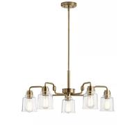 KICHLER Lámpara colgante Aivian, 5 luces, latón envejecido
