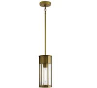 KICHLER Lámpara colgante exterior Camillo, color latón, aluminio, cristal, E27