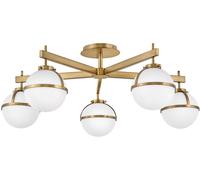 Elstead Lighting Hollis lámpara de techo 5x40 W blanco-latón HK-HOLLIS-5-O-HB