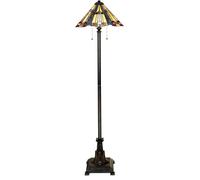QUOIZEL Lámpara de pie Inglenook, estilo Tiffany, bronce, altura 158 cm