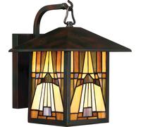 QUOIZEL Inglenook aplique de exterior, cristal coloreado, H 31,4 cm