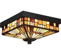 QUOIZEL Lámpara de techo exterior Inglenook vidrio colores