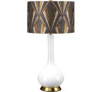 Elstead Lighting Milo lámpara de sobremesa 1x60 W blanco-latón-gris-marrón-amarillo MILO-AB-TL-VOGPB