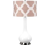 Elstead Lighting Milo lámpara de sobremesa 1x60 W blanco-níquel-beige MILO-PN-TL-OVTH