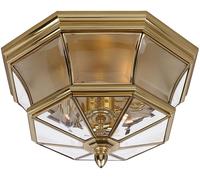 Elstead Lighting Newbury plafón exterior 3x60 W latón QZ-NEWBURY-F-PB