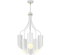 Elstead Lighting Quinto lámpara colgante 6x8 W blanco-latón QUINTO6-WAB