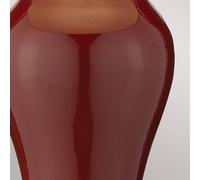 Elstead Majin Pequeña lámpara de mesa con base de cerámica roja