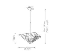 Elstead Plafón Alderley, regulable en altura, estilo Tiffany