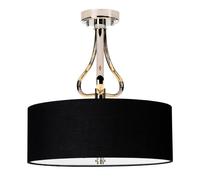 Elstead Plafón LED Falmouth negro/cromo True