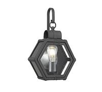 Elstead Quoizel Heath - Farol de pared exterior (IP44), color negro jaspeado
