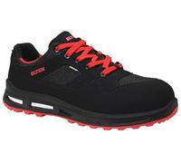 ELTEN Lakers XXT Low ESD S1P Calzado de Seguridad, Caballero, Textil, Puntera de plástico (más Ligero Que la Puntera de Acero), Ligero, Deportivo, Negro/Rojo, tamaño: 43