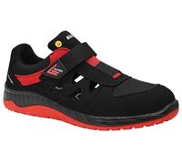 ELTEN Lonny red Easy ESD S1PS - Zapatos de seguridad para hombre y mujer, textiles, puntera de acero, ligeros, deportivos, talla 46, color negro y rojo