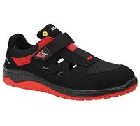 ELTEN Lonny red Easy ESD S1PS - Zapatos de seguridad para hombre y mujer, textil, puntera de acero, ligeros, deportivos, talla 46, color negro y rojo