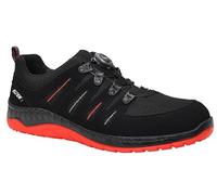 ELTEN Zapatos de Seguridad Maddox Boa Negro-Rojo Low ESD S3, Mujer y Hombre, Textil, Puntera de Acero, Ligero, Deportivo, Negro/Rojo, tamaño: 41