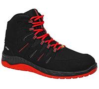 ELTEN Maddox Negro-Rojo Mid ESD S3S, Zapatos de Seguridad para Hombre, Ligero, Puntera de Acero, Material Superior: Textil, Forro Interior: Textil (Transpirable), Talla 48