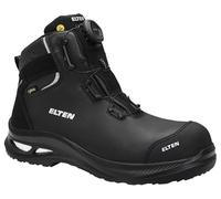 ELTEN Terence XXG Pro Boa GTX Black Mid ESD S3S HI Ci - Zapatos de Seguridad para Hombre Ligeros, Puntera de plástico (más Ligero Que la Puntera de Acero), Parte Superior de Piel, Forro: Gore-Tex