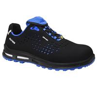 ELTEN Zapatillas de Seguridad Impulse XXT Blue Low ESD S1, para Hombre y Mujer, Textil, Puntera de plástico (más Ligero Que la Puntera de Acero), Ligeras, Deportivas, Talla 39, Color Negro y Azul