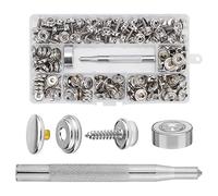 elthmpr Corchetes de Presión Metalicos - 60 Piezas Botones de Presion con Herramientas De Configuración para Bolsos Jeans Ropa Tela