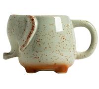 elthmpr Taza de café con elefante de 430 ml, taza de café 3D de cerámica, con soporte para bolsas de té, mujeres, hombres, amantes de los animales y amantes del té