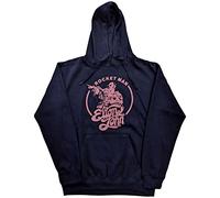 Elton John Sudadera con capucha Rocketman Circle Point oficial, unisex, azul marino, azul, XL