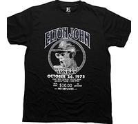 Elton John T Shirt Diamante in Concert Logo Official Black Camiseta, L Unisex Adulto