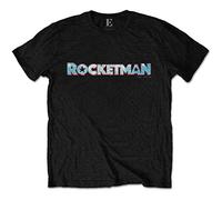 Elton John - T-Shirt # Xl Unisex Black # Rocketman Movie Logo