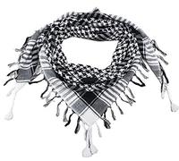 Elu Shemagh - Bufanda para hombre y mujer, 100 % algodón, estilo militar, Shemagh Keffiyeh, pañuelo táctico para el desierto o rave, 1. Blanco: ligero, Talla única
