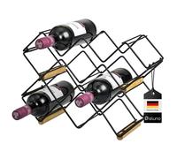 eluno Botellero apilable de Metal y bambú para 5 Botellas (4)