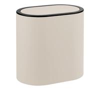 eluno Cubo de basura ovalado con superficie suave de goma, tapa basculante y almohadillas protectoras contra arañazos, cubo de basura para baño de invitados y baño, de plástico, capacidad de 6 litros