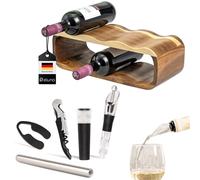 eluno juego de botellero de 6 piezas incl. decantador vertedor con tapón, cuchillo de camarero, tapón de vacío, varilla enfriadora y cortador de papel de aluminio, juego de sommelier, de madera de aca