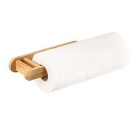eluno Portarrollos de papel de cocina de bambú de diseño natural, soporte para rollos de papel de pared para más espacio en la superficie de trabajo, soporte para papel de cocina, toallas de papel,