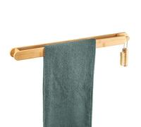 eluno Toallero grande de bambú en diseño natural, Colgador Pared, Colgador ideal para cocina y baño, apto para toallas de baño y toallas, para pegar con pegamento 3M o para taladrar
