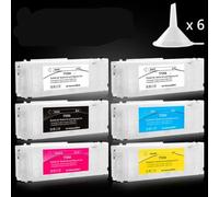 ELUPNMF 6 uds Cartucho de Tinta Recargable T7251 T7252 T7253 T7254 T725A con Chip Compatible con Impresora F2000 F2100 F2130 F2140 F2150 F2160