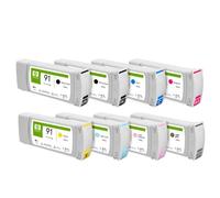 ELUPNMF Cartucho De Tinta 8 Colores Juego De 775 Ml Compatible con Tinta De Pigmento Regenerada DesignJet Z6100 con Chip para 91 91