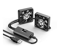 ELUTENG 2 en 1 USB ventilador 40mm 5V, Doble Mini USB Ventilador PC Ventilador 40mm Pequeño US B Computadora Ventiladores con 3 Velocidades Ajustables para Xbox/VR Glass/Laptop/TV Box / PS4 / Router