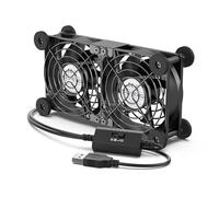 ELUTENG 2 en 1 Ventilador USB 80mm 5V con 3 Velocidades Doble Fila 8cm Ventiladors de Computadora con 8 Amortiguadores Pequeño PC Ventilador para PS5/Laptop/TV Box/Router