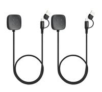 ELUTENG 2Pzs Cargador Compatible con Fitbit Versa 4/Versa 3/Sense 2/Sense, Magnética Base de Carga con Cable de Carga USB A/C [3,3FT/1M] Portátil Cargador de Carga Rápida para Fitbit Smartwatch, Negro