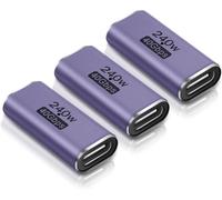 ELUTENG 3 Piezas Adaptador USB C Hembra a Hembra, 240W Carga Rápida & 40Gbps Compatible con MacBook, Laptop, Switch, PS5, Smartphone Soporta 8K@60Hz (USB4/Thunderbolt 4)