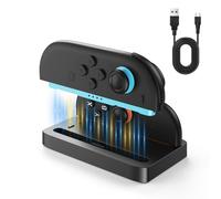 ELUTENG Cargador Compatible con Nintendo Switch 2 Joy-con, Estación de Carga para Manetes Nintendo Switch 2 Dock con Indicador LED, Cable de Carga Tipo-C, Negro