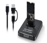 ELUTENG Estación de Acoplamiento para Discos Duros M.2 NVME, 10Gbps USB 3.2 Gen 2 Carcasa SSD M2 NVMe para M-Key B+M Key Externa de Estado Sólido Caja de Disco para SSDs 2230 2242 2260 2280