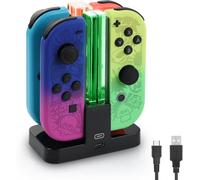 ELUTENG Switch Controller Ladestation Kompatibel mit Nintendo Switch/Switch OLED Modell Joy con, Quad Switch Ladestation Zubehör Charger für Joycon Kontroller Ladegerät mit USB C Ladekabel