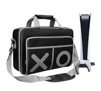 eLUUGIE Bolsa de transporte multifuncional de viaje, bolsa de almacenamiento de viaje, bolsa de hombro para sistema PS5 y accesorios/Xbox One, negro, Large, Videojuego