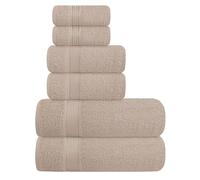 Elvana Home Juego de 6 Toallas de algodón ultrasuave, Contiene 2 Toallas de baño de 28 x 55 Pulgadas, 2 Toallas de Mano de 16 x 24 Pulgadas y 2 paños de 12 x 12 Pulgadas, Ideal para Uso Diario,