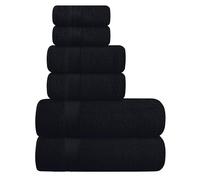 Elvana Home Juego de 6 Toallas de algodón ultrasuave, Contiene 2 Toallas de baño de 28 x 55 Pulgadas, 2 Toallas de Mano de 16 x 24 Pulgadas y 2 paños de 12 x 12 Pulgadas, Ideal para Uso Diario,