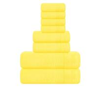 Elvana Home Juego de Toallas de 8 Piezas, 100% algodón Hilado en Anillo, 2 Toallas de baño de 27 x 54 Pulgadas, 2 Toallas de Mano de 16 x 28 Pulgadas y 4 paños de 13 x 13 Pulgadas, Ultra Suaves,