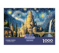 Elven City of Iondor 1000 Pcs Ökopapier Puzzle Castle in Night Stressabbau Familienspiel Puzzles Als Geburtstagsgeschenke 70x50cm/1000pcs