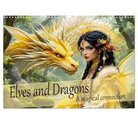 Elves and Dragons - A magical connection (Wall Calendar 2026 DIN A3 landscape), CALVENDO 12 Month Wall Calendar: Annual journey with magical elves and dragons.